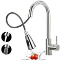 thumbnail image 1 of Llaves para Fregadero de Cocina, Grifo de Cocina Acero Inoxidable Retr&aacute;ctil, Mezcladora para Fregadero 360 &deg; Giratorio con 2 Modos de Salida de Agua, Grifos Monomando Extra&iacu, 1 of 7