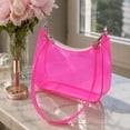 thumbnail image 4 of Clear Bag for Stadium Events Clear Sports Fan Handbags Purses, Unisex 0.4 mm Thickened Waterproof PVC, Approved for Concerts, Game Days, Pink-A, 4 of 8