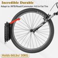 thumbnail image 4 of WWS-Swivel Bike Wall Mount - Vertical Garage Storage Bike Hook -150 Degrees Swing Durable Space Saving Bike Rack, Red, 4 of 4