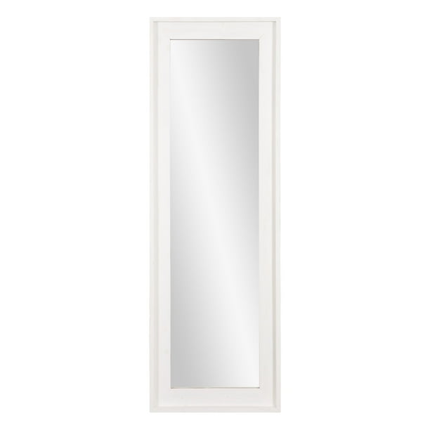 White Wash Wood Framed Full Length Wall or Leaner Mirror 19"x57" by