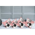 thumbnail image 2 of Ambesonne Pug Throw Pillow Cover 4 Pack, I Love Dogs Paw Print Logo, 20", Pink Black White, 2 of 7