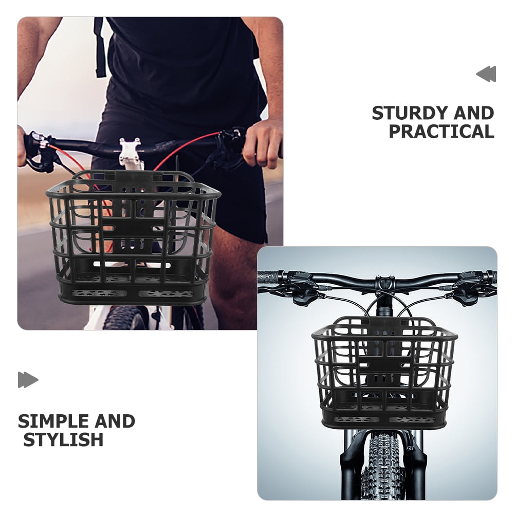 Raindrops 2-Pack Black Plastic Front Bike Basket, 12.2x10.4x9.4in, Easy Mounting for Storage