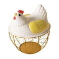 thumbnail image 3 of Cesta para almacenar huevos, soporte para huevos frescos, artículos decorativos de cocina con tapa, cesta redonda para recoger huevos, contenedor para Amarillo, 3 of 8