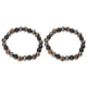 thumbnail image 1 of Pulsera elástica, 2 piezas, pulsera de piedra de ojo de tigre natural negra, pulsera con cuentas, rendimiento confiable Jadeshay A, 1 of 8