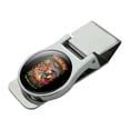 thumbnail image 1 of Freaky Tiki Cafe Parrot Tropical Beach Island Satin Chrome Plated Metal Money Clip, 1 of 4