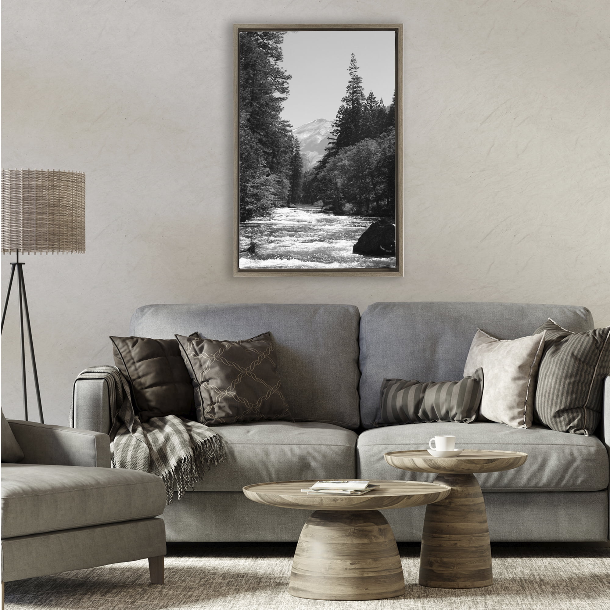 Stupell Industries Merced River Flow Brown Framed Floater Canvas Wall Art, design by Kim Curinga