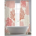 thumbnail image 5 of Coastal Ocean Coral Sheer Curtains 108 Inch Long 2 Panels, Red Pink Theme Pattern Light Filtering Rod Pocket Semi Sheer Curtains, Sheer Voile Drapes for Living Room Bedroom, 52"x108", 5 of 5