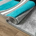 thumbnail image 3 of Well Woven Ruby Galaxy Waves Modern Geometric Blue Grey 6'7" x 9'3" Area Rug, 3 of 7