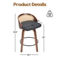 thumbnail image 2 of Modern Rattan Back PU Leather Bar Stools Set of 2 with Footrest, 2 of 9