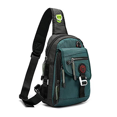 Nicgid Sling Bag Backpack Crossbody Bags For Ipad Tablet Outdoor  Hiking(Dark green)