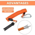 thumbnail image 5 of Emlimny Trailer Brake Away Cable, 6ft High Rebound Spring Emergency Safety Cable Strap with Pin and Carabiner Wire Coiled Breakaway Switch for RV Camper Boat Trailer Towing Accessories, 5 of 7