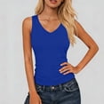 thumbnail image 2 of SYMOID Womens V-Neck Sleeveless Tank Top Casual Basic Layering Cami Soft Stretchy Breathable Slim Fit Blue S-XXL,Size L, 2 of 9