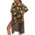 thumbnail image 5 of HELLHERO Casual Bathing Suit Cover Up for Beach High Quality Fabrics Cardigan Long Kimono Swimsuit Cover Up Autumn Leaves, 5 of 6