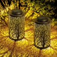 thumbnail image 1 of Luz solar colgante para exteriores, luz solar para jardín, lámpara de mesa, decoración Sunwind, paquete de 2 para jardín, patio trasero, árboles, porche, pared, cerca, 1 of 3