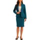 thumbnail image 2 of Conjuntos de falda INSPIRE CHIC para mujer, traje sin cuello, blazer y faldas lápiz, 2 piezas, atuendos elegantes, XS azul lago, 2 of 6