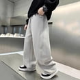thumbnail image 2 of Karoyedx Pants for Kids Boys Wide Leg Sweatpants Baggy Athletic Workout Uniform Sweatpants with Pockets Drawstring Casual Joggers Grey Size,5-6 Years, 2 of 9