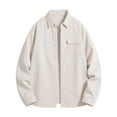 thumbnail image 4 of Lmueinov Long Sleeve Shirts for Men Solid Collared Loose Fit Button Up Tops with Pocket Lightweight Button Down Casual Office Outdoor Outfits, 4 of 4