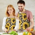 thumbnail image 5 of Beige Leopard Sunflower Pattern Apron-Garden Aprons for Women with Pockets-Cotton Linen Waterproof Kitchen Cooking Gardening Aprons Adjustable for Kitchen,Cooking,BBQ and Salon 33x27 Inch, 5 of 7