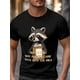 thumbnail image 3 of Camiseta de manga corta para hombre, estilo casual, con cuello redondo y estampado de mapache de dibujos animados., 3 of 8