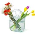 thumbnail image 1 of Florero de vidrio decorativo - Florero de bolso - Florero transparente soplado a mano grande - Decoración moderna20*10*28.5cm, 1 of 5