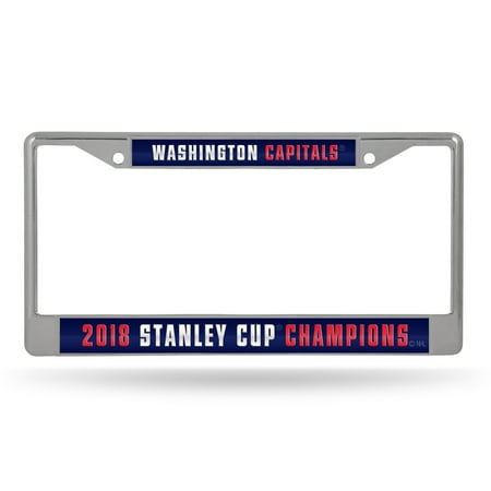 National Champions License Plate - Washington Capitals Official NHL 2018 National Champions License Plate Frame Laser by Rico 390486