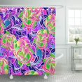 thumbnail image 1 of ABPHQTO Animal con flores abstractas psicodélicas sin fin patrón brillante rellenos artístico rizado impermeable baño cortinas de ducha conjunto 165x180 cm, 1 of 2