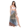 thumbnail image 2 of FORMRS Womens Long Sarong Beach Wrap Semi-Sheer Bikini Skirt Bathing Swimsuit Cover Up, Wooden Boat, 2 of 7