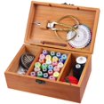 thumbnail image 1 of Cesta de costura de madera / caja de costura con accesorios de kit de costura - Caja para organizador con cesta de almacenamiento de madera con mano profesional, 1 of 4