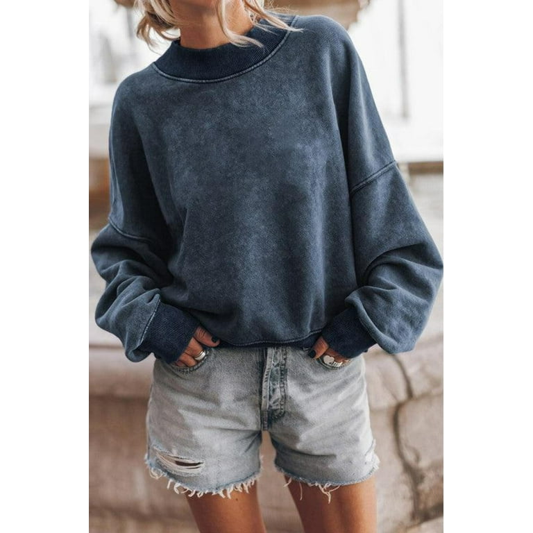 Mineral Washed Acid Dye Sweatshirt Pullover Walmart