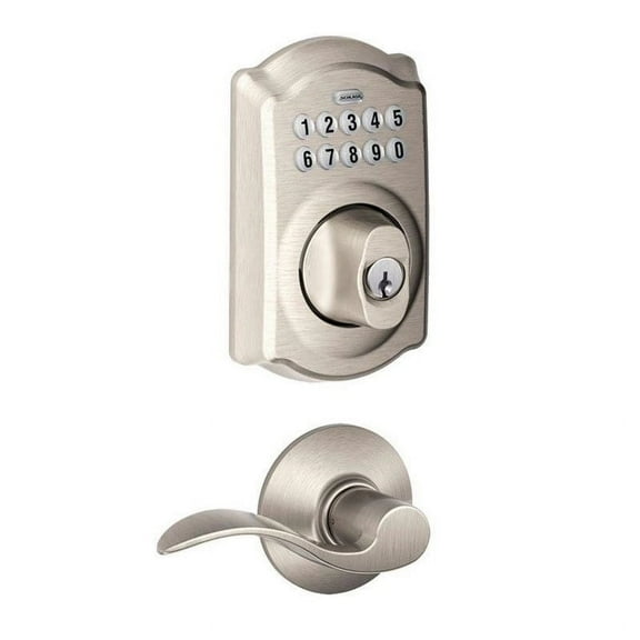 New Schlage Camelot Electronic Door Lock Deadbolt FBE365 CAM 619 w/Accent Lever