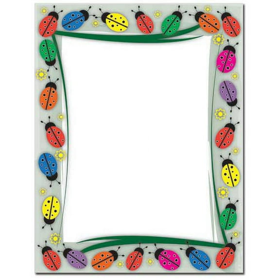 Colorful Ladybugs Letterhead Laser & Inkjet Printer Paper, 25 Sheets per Pack