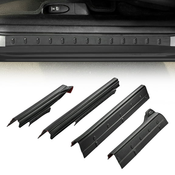 VEVOR Rocker Panel Guard, 4-Piece Set Compatible with 2014-2018 Chevrolet Silverado 1500 Extended Cab, Replacement for 14068 Trail Armor Side Skirts Extension Body Kit, Driver Side, 3M Adhesive,Black