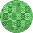 thumbnail image 1 of Ahgly Company Indoor Round Southwestern Emerald Green Country Area Rugs, 3' Round, 1 of 4