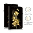 thumbnail image 2 of for Lenovo Tab M9 9.0" 2023 Wallet Case, Flower Pattern PU Leather Card Slots Pencil Slot Elastic Strap Adjustable Angles Kickstand Durable Folio Flip Case Cover, Golden Rose Butterfly, 2 of 7