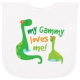 thumbnail image 2 of Inktastic My Gammy Loves Me Grandson Dinosaur Baby Terry Cloth Bib, 2 of 3