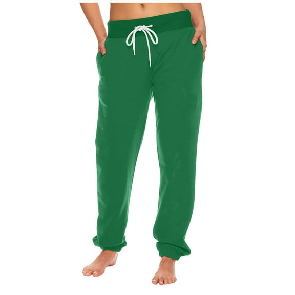 Inleife Womens Summer Pants Casual Elastic Waist Women New Fashion Bandage Solid With Pockets Sweatpant Full Length Pants