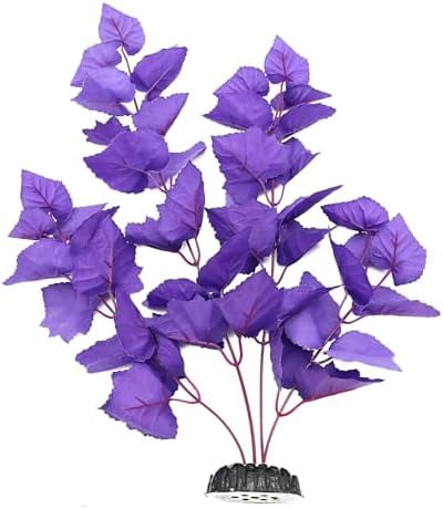 Silk Aquarium Plants, 16 Inch Artificial Silk Plants Decorations for Fish Tank,Aquarium Décor Plastic Plants (Purple, 2 Pack)