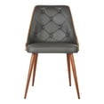 thumbnail image 3 of Hawthorne Collections 18.1" Modern Faux Leather Dining Chair in Gray, 3 of 8