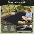 thumbnail image 4 of SIXHOME Outdoor Rug 8'x10' Waterproof Reversible Patio Rug Boho Geometric Indoor Outdoor Rugs Lightweight Plastic Straw Ourdoor Carpet for RV Camping Deck Balcony Modern Porch Decor Black and Brown, 4 of 7