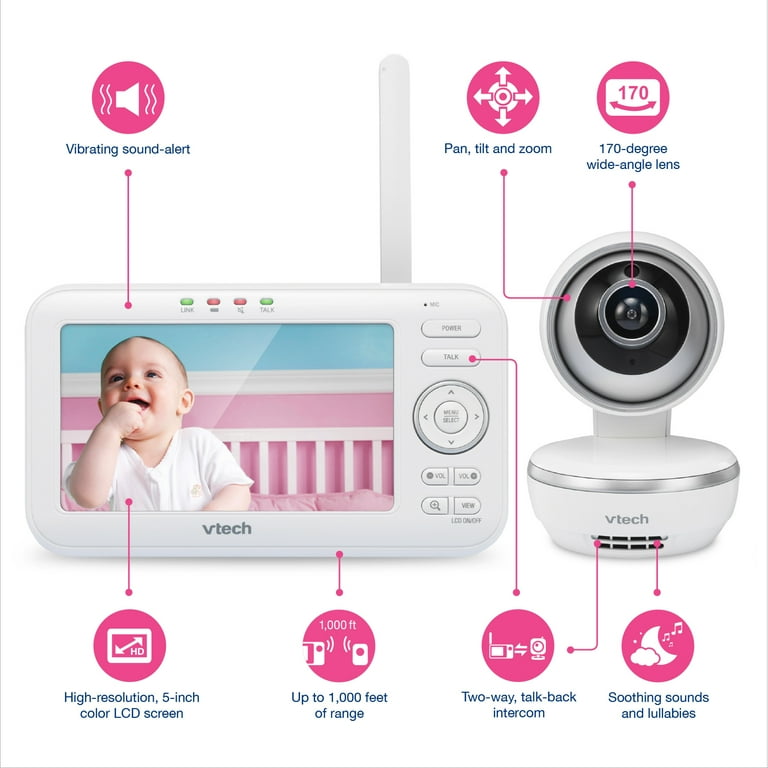 Vtech VM5261 5 Digital Video Baby Monitor with Pan Tilt Camera