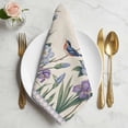 thumbnail image 2 of Spring Flowers Cloth Napkins, Vintage Floral Leaves Birds Farmhouse Plaid Washable and Reusable Dinner Napkins Set of 4, Table Napkin for Kitchen Party Birthday Wedding Hotel Housewarming 20"x20", 2 of 9