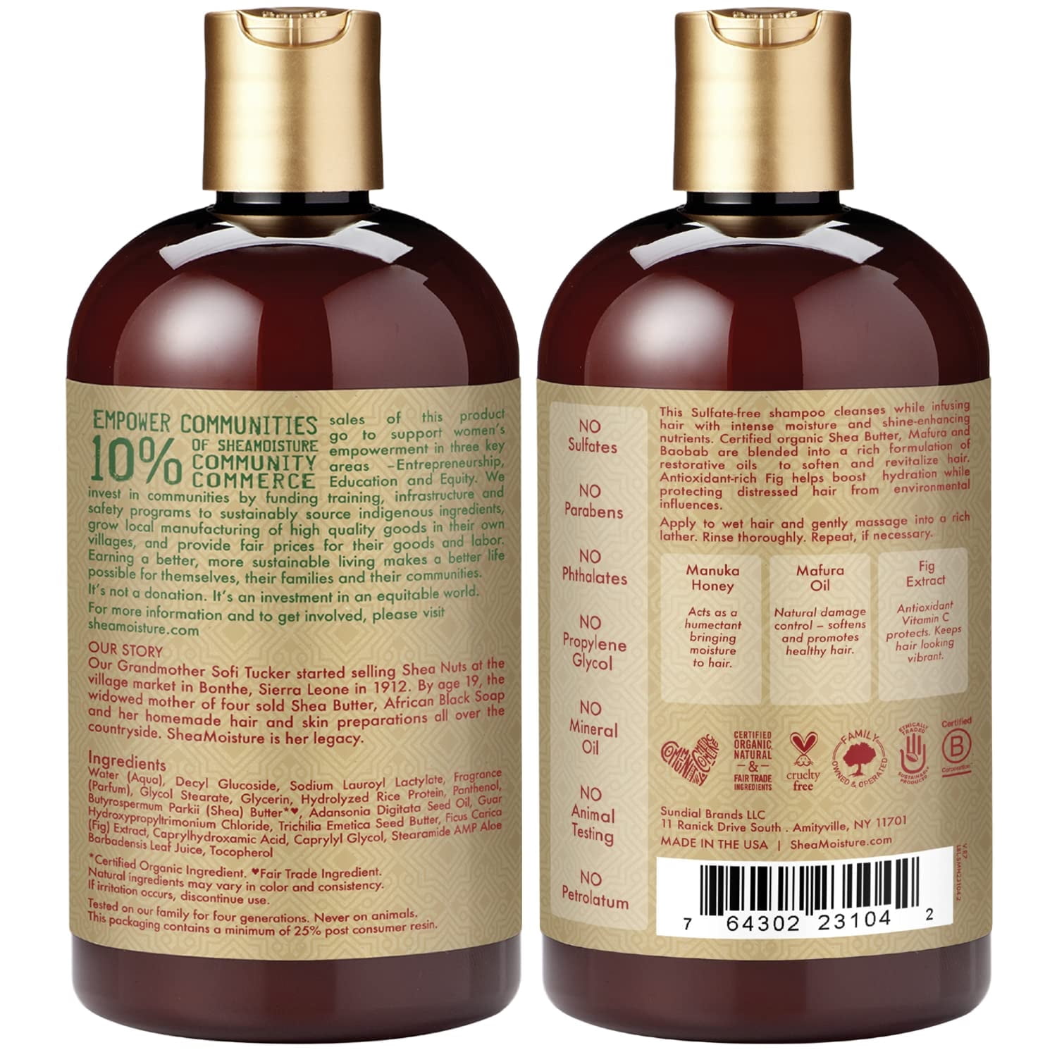 Shea Moisture Manuka Honey & Mafura Oil Intensive Hydration Shampoo 13 oz (Pack of 6)