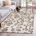 thumbnail image 2 of Farmhouse Brown Large Area Rugs for Bedroom Living Room, Soft Non Slip Carpet Bedside Rug, Vintage Flower Leaf Botanical Plant Rectangular Floor Cover Kitchen Accent Rug 3'x5' for Dining Room/Office, 2 of 9