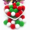 thumbnail image 4 of Bolas de piel de pompón blanco, verde y rojo, Pompones suaves artesanales, adornos de bolas de Navidad, pegamento en accesorios de tela de 8mm a 30mm, 4 of 4