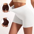 thumbnail image 2 of zbxnLI Women's High Waist Yoga Shorts Butt Lift Stretch Slim Ribbed Workout Running Bike Shorts Activewear, 2 of 7
