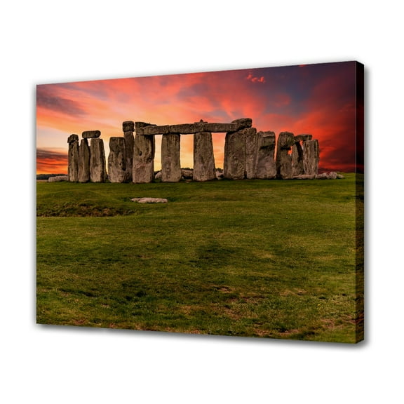 Stonehenge At Sunset Canvas Poster Bedroom Decor Sports Landscape Office Room Decor Gift,Frame-style,20x30inch(50x75cm)