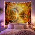 thumbnail image 2 of Autumn Mountain Lake With Golden Trees, Serene Vintage Style for Nature Lovers, Nature Wall Art, Thanksgiving Hostess Gift, Tapestry Wall Hanging for Bedroom and Living Room, 2 of 5