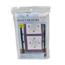 Jack Dempsey Stamped White Quilt Blocks 18"X18" 6/Pkg-Butterflies & Flowers