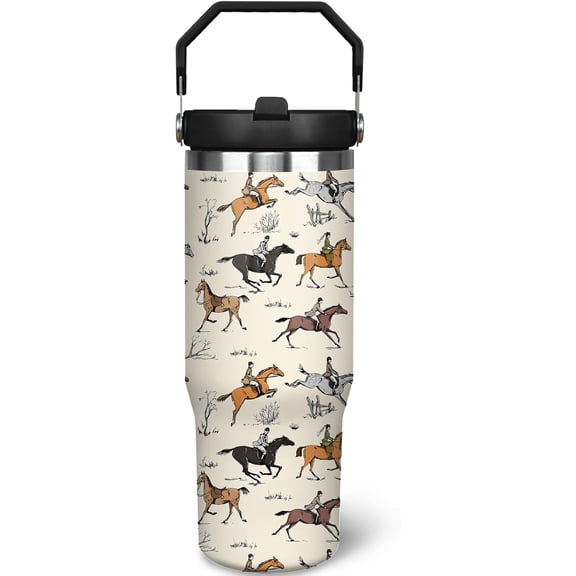 30 oz Horse Tumbler with Handle Gifts for Horse Lover Funny Cool Birthday Gift 30oz Stainless Steel Travel Cup Mug Water Bottle