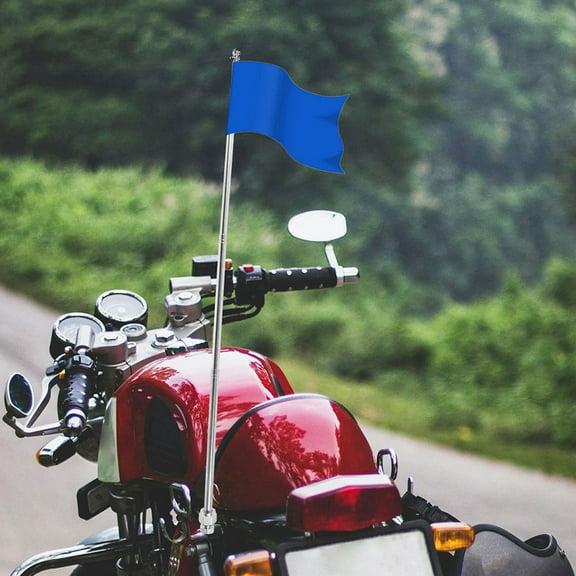 Masteelf  2 Pcs Bicycle Accessories Universal Motorcycle Flag Mount Silver